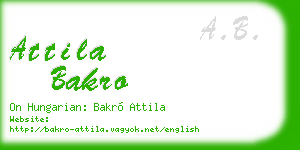 attila bakro business card